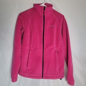 Columbia Women's Magenta Pink Fleece Full Zip Jacket Size M Hiking Outdoor